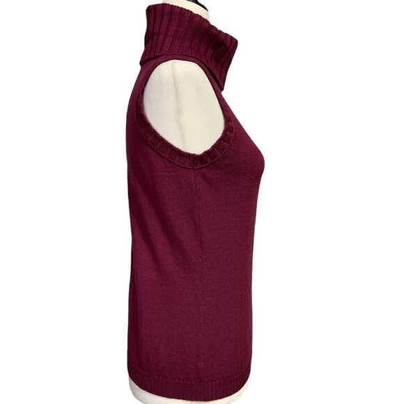 Luisa Spagnoli 100% Virgin Wool Turtleneck Sleeveless Knit Top - Picture 2 of 7